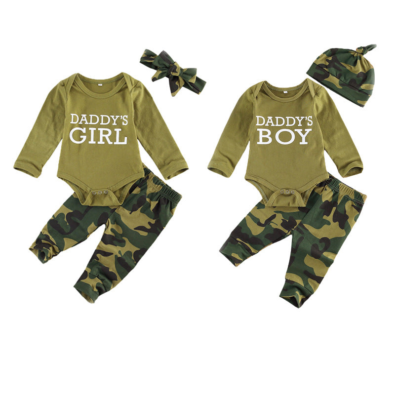 Letter Camouflage Printed Children Set