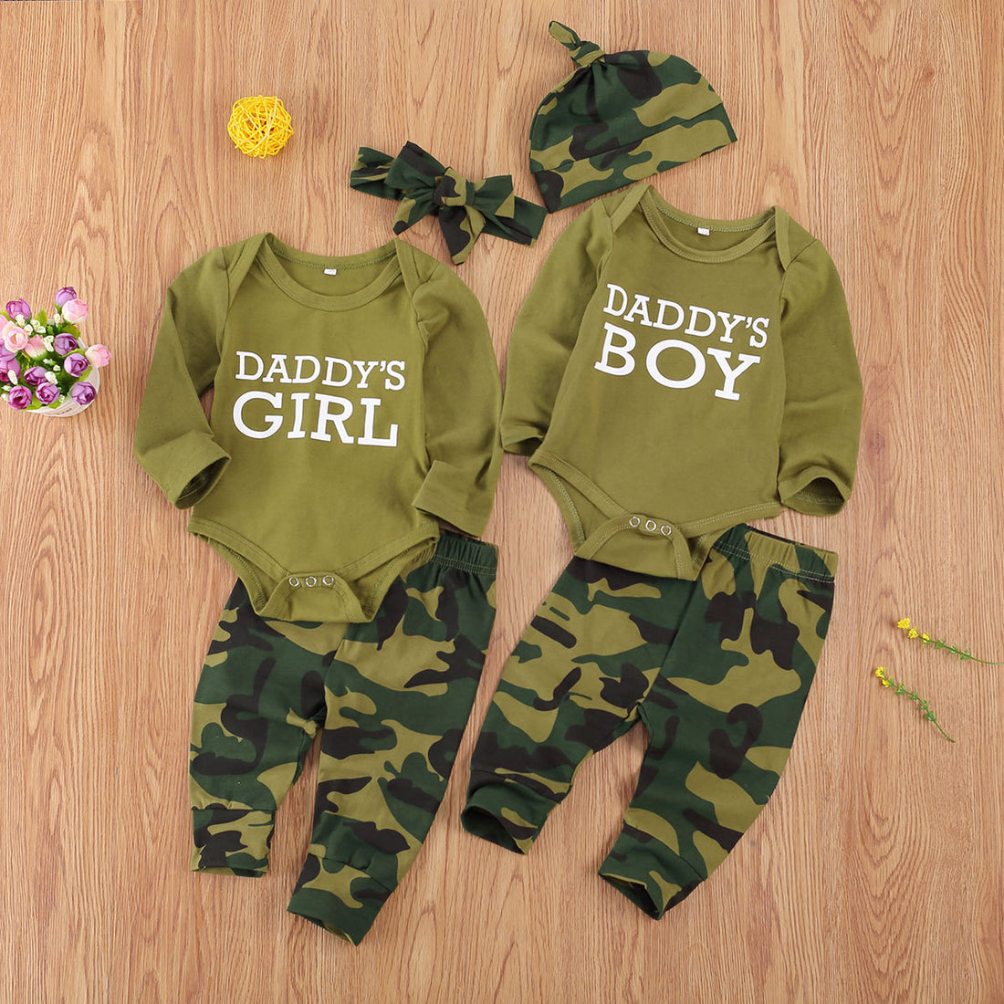 Letter Camouflage Printed Children Set